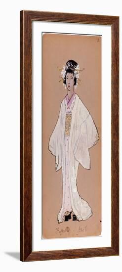 Costume of the Character of Cii Cio San for the Opera “Madame Butterfly” by Giacomo Puccini (1858-1-Adolfo Hohenstein-Framed Giclee Print