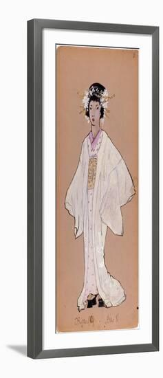 Costume of the Character of Cii Cio San for the Opera “Madame Butterfly” by Giacomo Puccini (1858-1-Adolfo Hohenstein-Framed Giclee Print