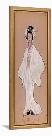 Costume of the Character of Cii Cio San for the Opera “Madame Butterfly” by Giacomo Puccini (1858-1-Adolfo Hohenstein-Framed Premier Image Canvas