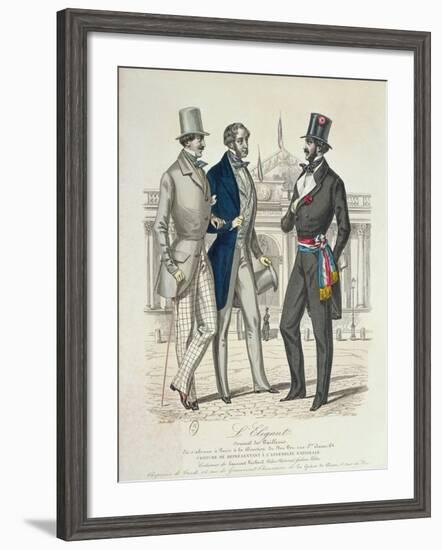 Costume of the Député, with the Old National Assembly in the Background, 1848-null-Framed Giclee Print
