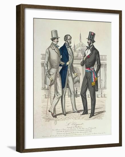 Costume of the Député, with the Old National Assembly in the Background, 1848-null-Framed Giclee Print