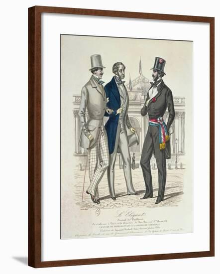 Costume of the Député, with the Old National Assembly in the Background, 1848-null-Framed Giclee Print