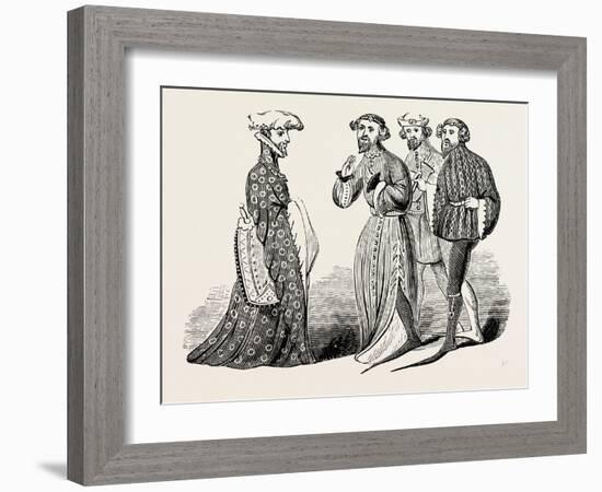 Costume of the Time of Richard II, Sleeves and Shoes-null-Framed Giclee Print