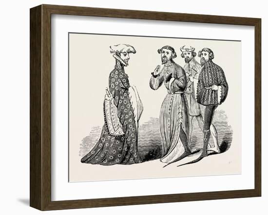 Costume of the Time of Richard II, Sleeves and Shoes-null-Framed Giclee Print