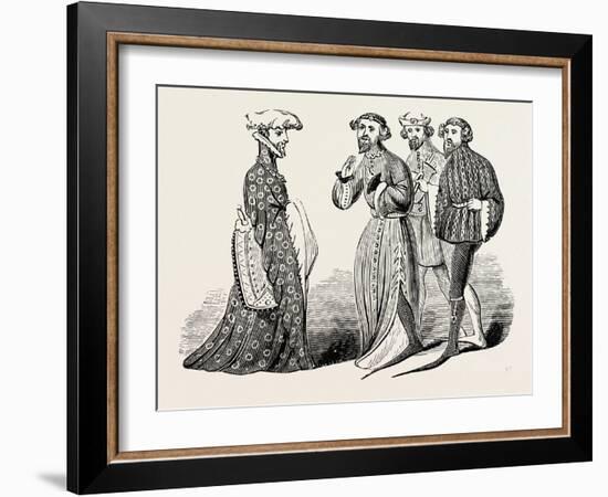 Costume of the Time of Richard II, Sleeves and Shoes-null-Framed Giclee Print