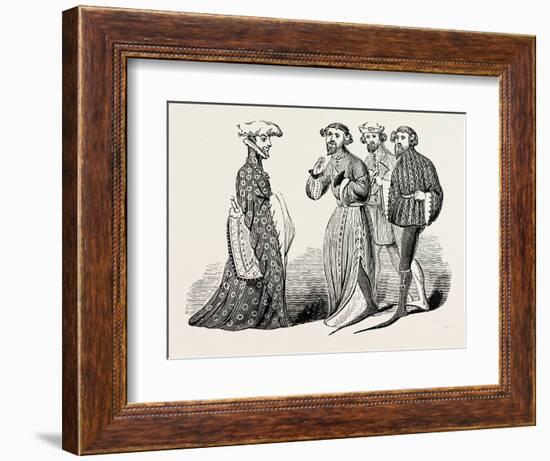 Costume of the Time of Richard II, Sleeves and Shoes-null-Framed Giclee Print