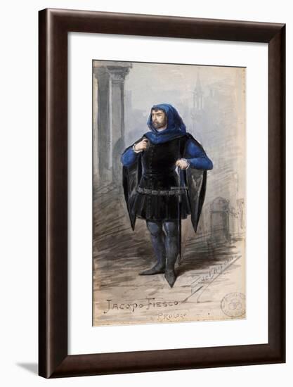 Costume Sketch by Alfred Edel for the Prologue by Jacopo Fiesco in the Opera Simon Boccanegra-Giuseppe Verdi-Framed Giclee Print