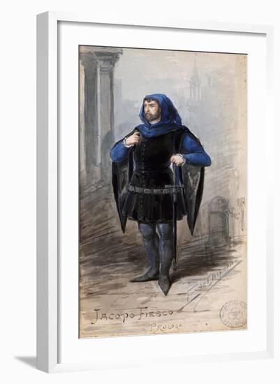 Costume Sketch by Alfred Edel for the Prologue by Jacopo Fiesco in the Opera Simon Boccanegra-Giuseppe Verdi-Framed Giclee Print