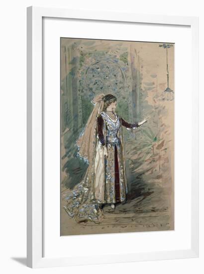 Costume Sketch by Alfred Edel for the Role of Desdemona in the Third Act of the Opera Otello-Giuseppe Verdi-Framed Giclee Print