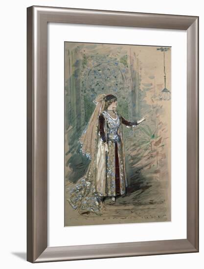 Costume Sketch by Alfred Edel for the Role of Desdemona in the Third Act of the Opera Otello-Giuseppe Verdi-Framed Giclee Print