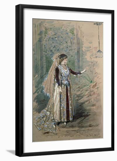 Costume Sketch by Alfred Edel for the Role of Desdemona in the Third Act of the Opera Otello-Giuseppe Verdi-Framed Giclee Print