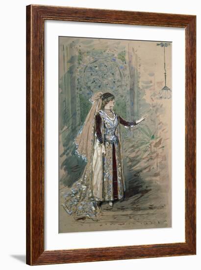 Costume Sketch by Alfred Edel for the Role of Desdemona in the Third Act of the Opera Otello-Giuseppe Verdi-Framed Giclee Print