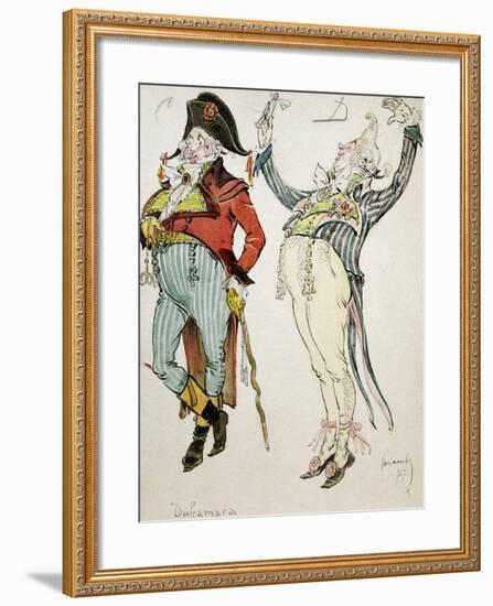 Costume Sketch by Caramba, Pseudonym of Luigi Sapelli-null-Framed Giclee Print