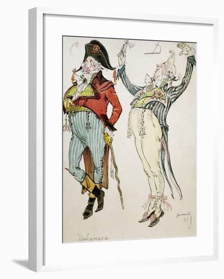 Costume Sketch by Caramba, Pseudonym of Luigi Sapelli-null-Framed Giclee Print