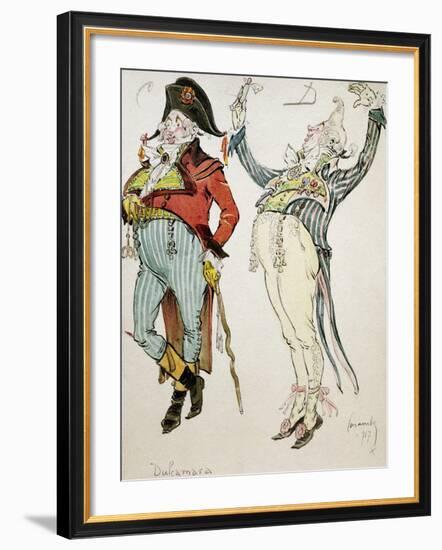 Costume Sketch by Caramba, Pseudonym of Luigi Sapelli-null-Framed Giclee Print