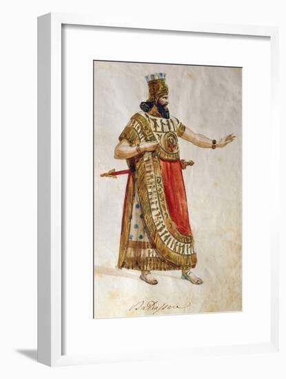 Costume Sketch by Filippo Peroni for the Role of an Old Member of the Chorus in the Opera Nabucco-Giuseppe Verdi-Framed Giclee Print