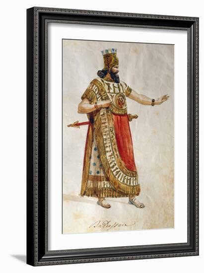 Costume Sketch by Filippo Peroni for the Role of an Old Member of the Chorus in the Opera Nabucco-Giuseppe Verdi-Framed Giclee Print