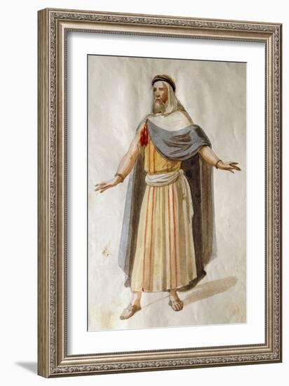 Costume Sketch by Filippo Peroni for the Role of an Old Member of the Chorus in the Opera Nabucco-Giuseppe Verdi-Framed Giclee Print