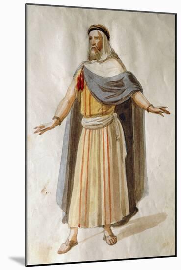 Costume Sketch by Filippo Peroni for the Role of an Old Member of the Chorus in the Opera Nabucco-Giuseppe Verdi-Mounted Giclee Print