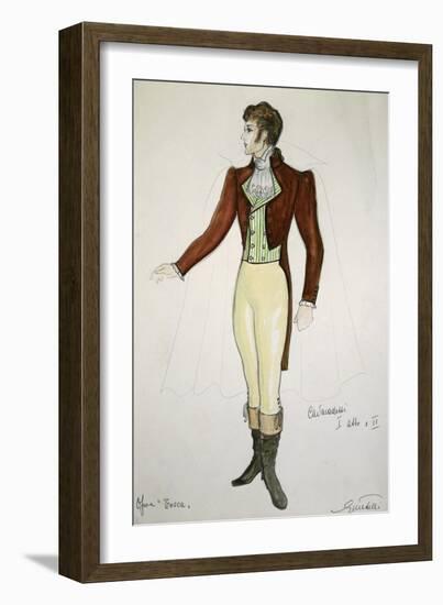 Costume Sketch by G Metelli for Role of Cavaradossi in First and Second Act of Opera Tosca-Giacomo Puccini-Framed Giclee Print