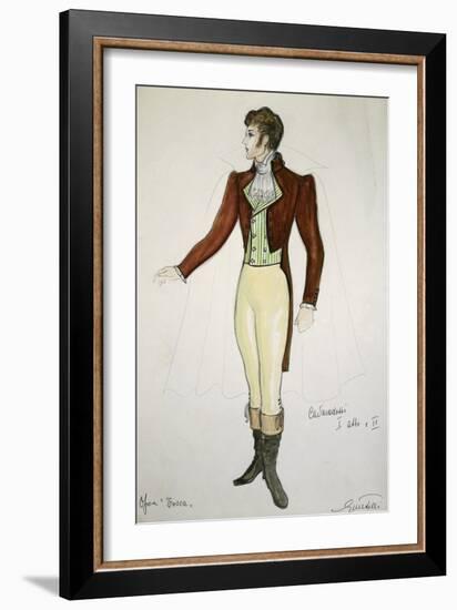 Costume Sketch by G Metelli for Role of Cavaradossi in First and Second Act of Opera Tosca-Giacomo Puccini-Framed Giclee Print