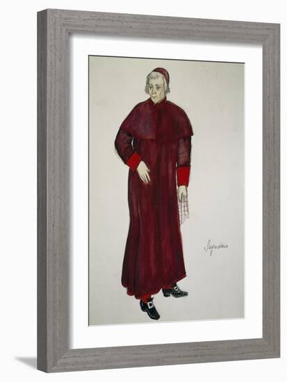 Costume Sketch by G Metelli for Role of Sexton in Opera Tosca-Giacomo Puccini-Framed Giclee Print