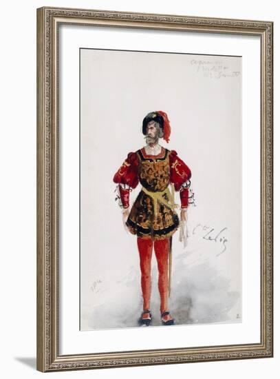 Costume Sketch by Lepic for Role of Count of Ceprano in Premiere of Opera Rigoletto-Giuseppe Verdi-Framed Giclee Print