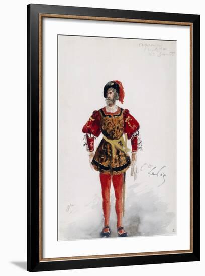 Costume Sketch by Lepic for Role of Count of Ceprano in Premiere of Opera Rigoletto-Giuseppe Verdi-Framed Giclee Print