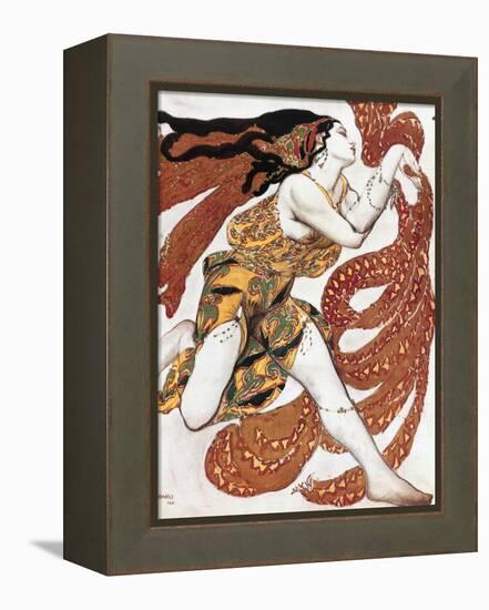 Costume sketch for a Bacchante, from the ballet " Narcissus", mythological poem ,1911.-Leon Bakst-Framed Premier Image Canvas