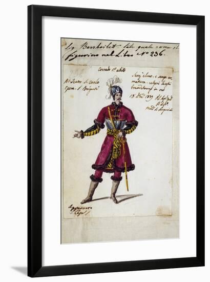 Costume Sketch for Corrado in I Briganti-null-Framed Giclee Print