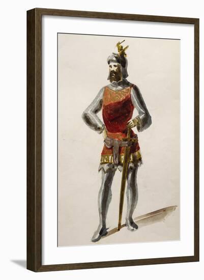 Costume Sketch for Ernesto in Il Pirata-null-Framed Giclee Print