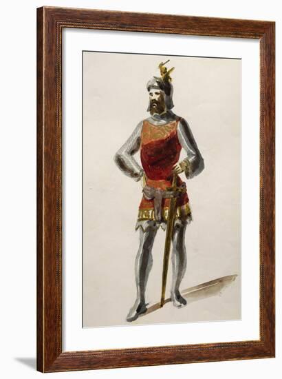 Costume Sketch for Ernesto in Il Pirata-null-Framed Giclee Print