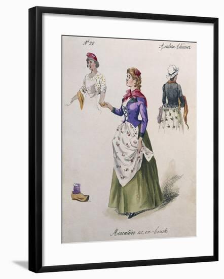 Costume Sketch for Role of Chorus Girl in Opera Andrea Chenier, 1896-Umberto Giordano-Framed Giclee Print