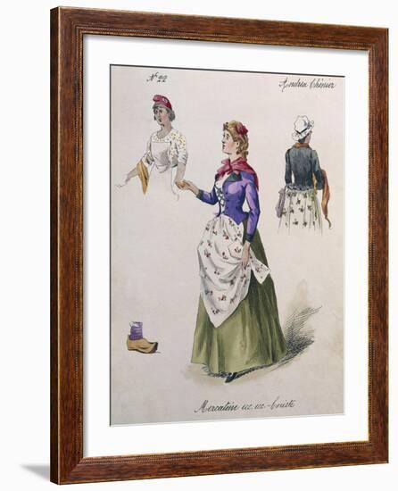 Costume Sketch for Role of Chorus Girl in Opera Andrea Chenier, 1896-Umberto Giordano-Framed Giclee Print