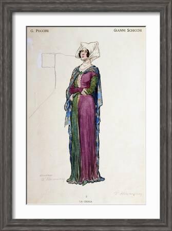 Costume Sketch for Role of Ciesca in Opera Gianni Schicchi, 1918, Part of  Trittico' Giclee Print | Art.com