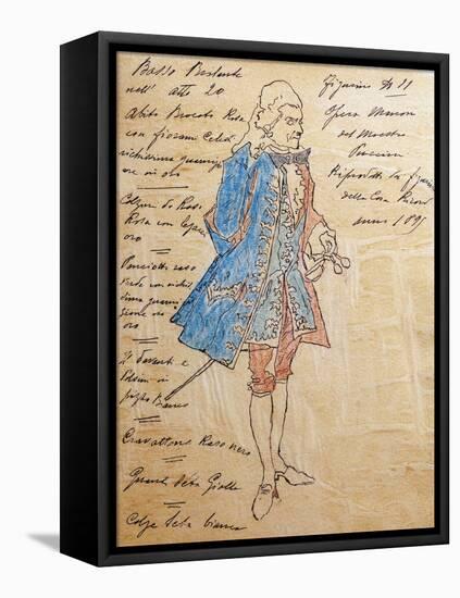 Costume Sketch for Role of Geronte Di Ravoir in Premiere of Opera Manon Lescaut-Giacomo Puccini-Framed Premier Image Canvas