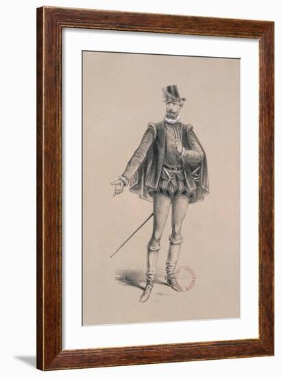 Costume Sketch for Role of Marquis of Posa for Premiere of Opera Don Carlos-Giuseppe Verdi-Framed Giclee Print