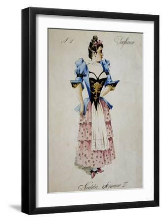 Costume Sketch for Role of Nedda, Colombina in Play Within Play, in Opera  Pagliacci, 1892' Giclee Print - Ruggero Leoncavallo