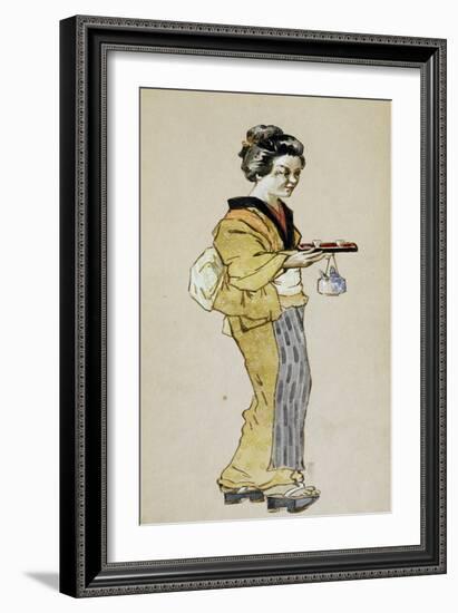 Costume Sketch for Role of Suzuki in First Act of Opera Madame Butterfly, 1904-Giacomo Puccini-Framed Giclee Print