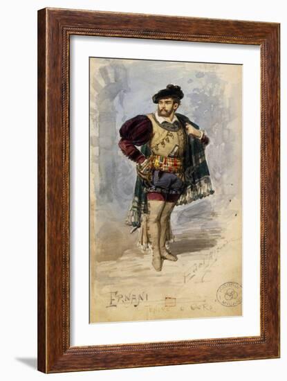 Costume Sketch for the Role of Ernani in the First Act of the Homonymous Opera by Giuseppe Verdi-null-Framed Giclee Print