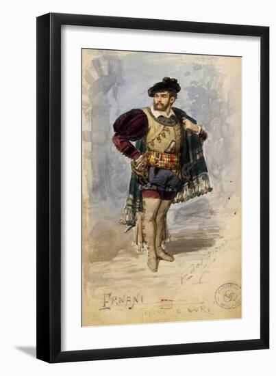 Costume Sketch for the Role of Ernani in the First Act of the Homonymous Opera by Giuseppe Verdi-null-Framed Giclee Print