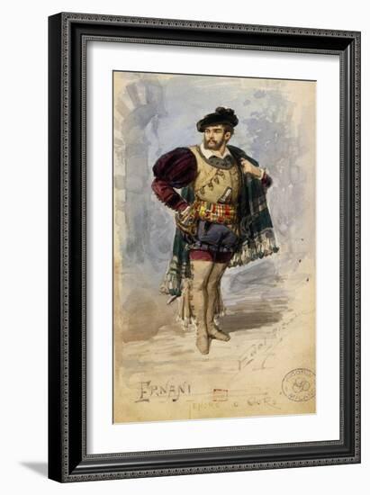 Costume Sketch for the Role of Ernani in the First Act of the Homonymous Opera by Giuseppe Verdi-null-Framed Giclee Print