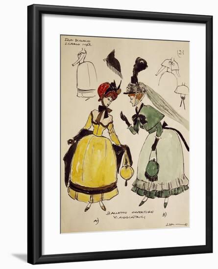 Costume Sketch for Travelers of Opera Fra Diavolo-null-Framed Giclee Print