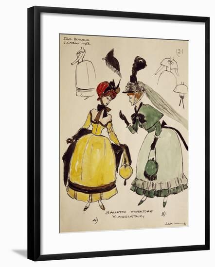 Costume Sketch for Travelers of Opera Fra Diavolo-null-Framed Giclee Print