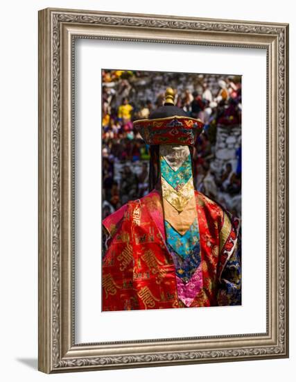 Costumed Dancers at Religious Festivity with Many Visitors, Paro Tshechu, Bhutan-Michael Runkel-Framed Photographic Print