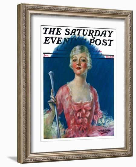 "Costumed Woman," Saturday Evening Post Cover, December 10, 1927-William Haskell Coffin-Framed Giclee Print