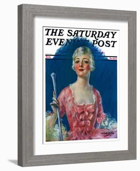 "Costumed Woman," Saturday Evening Post Cover, December 10, 1927-William Haskell Coffin-Framed Giclee Print