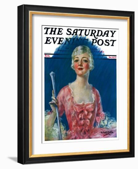 "Costumed Woman," Saturday Evening Post Cover, December 10, 1927-William Haskell Coffin-Framed Giclee Print