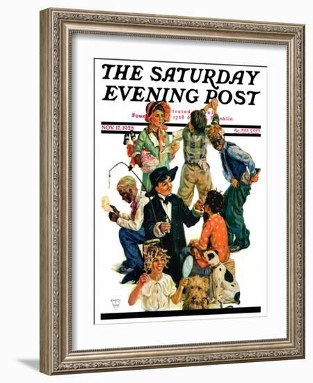 "Costumes for Play," Saturday Evening Post Cover, November 17, 1928-Eugene Iverd-Framed Giclee Print