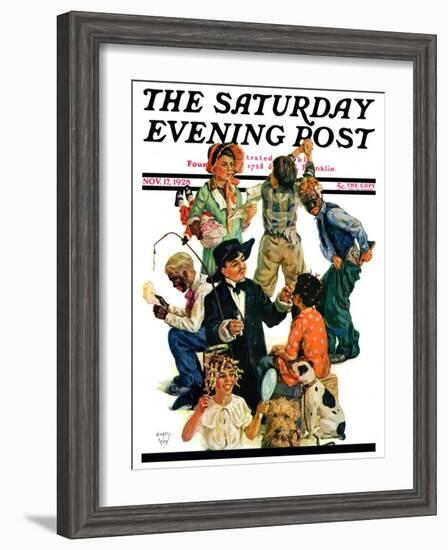 "Costumes for Play," Saturday Evening Post Cover, November 17, 1928-Eugene Iverd-Framed Giclee Print